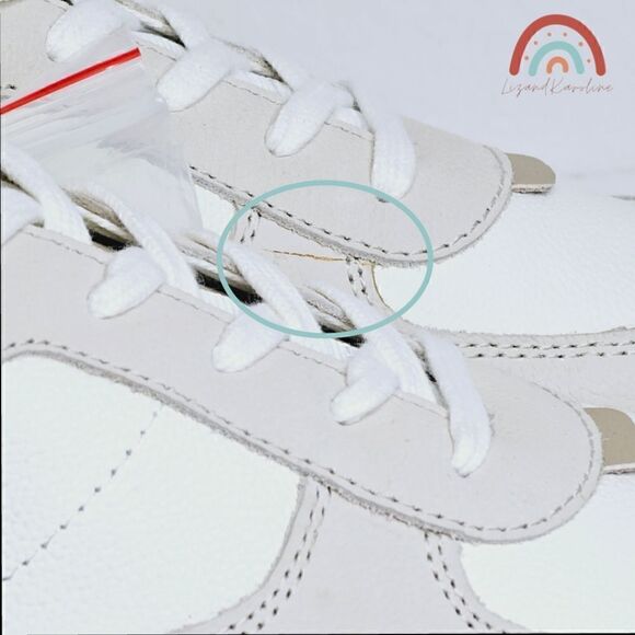 New! Madewell Kickoff Trainer Sneakers Leather Antique Cream Platform Shoes - Picture 15 of 16